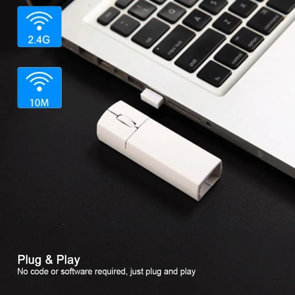 Mini Rechargable Wireless Travel Mouse, 2.4G with Receiver